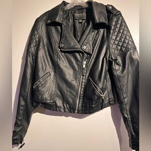 Forever 21 Quilted Black Leather Jacket